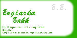 boglarka bakk business card